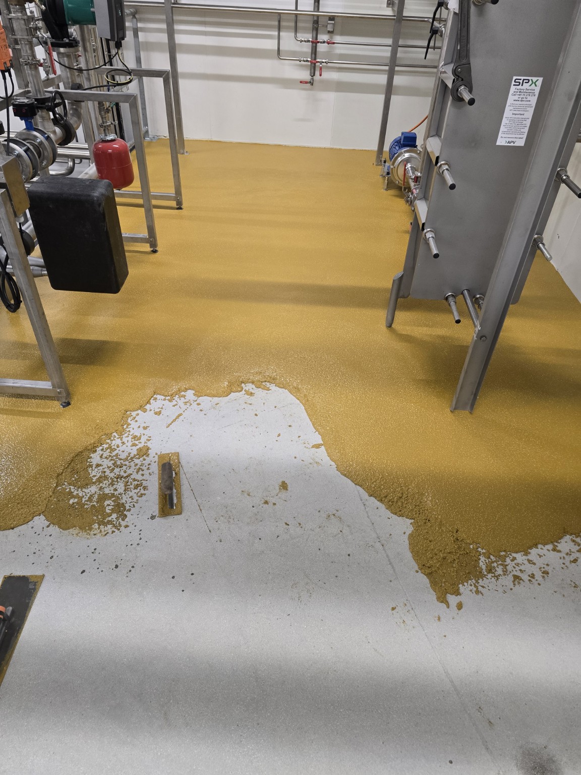 Mortier polyuréthane ciment — Zones techniques — Étape de chantier